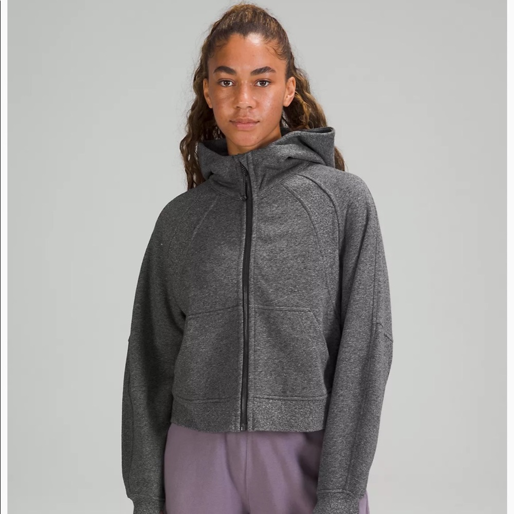 Lululemon Scuba Oversized Full Zip Heathered Speckled Black XL/XXL